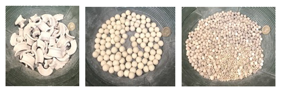 Catalyzed ceramic media – saddles and beads