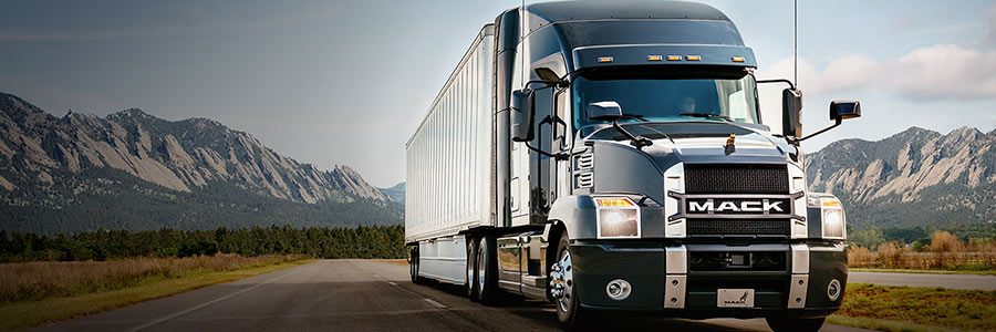 Image of a Mack truck on highway