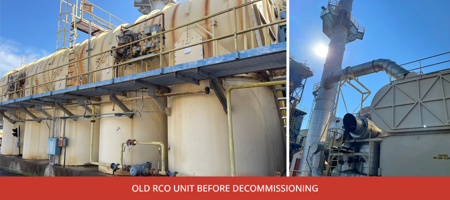 Old RCO unit at wood paneling plant before decommissioning