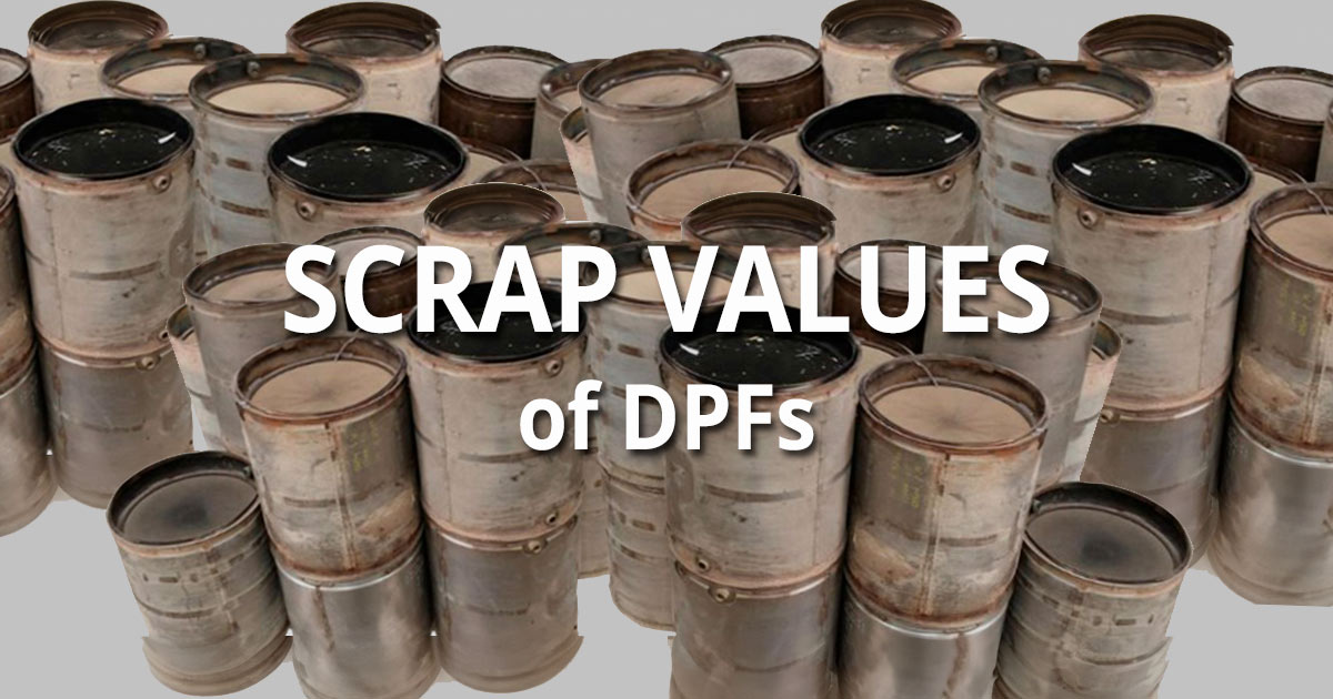 Scrap values of DPF filters